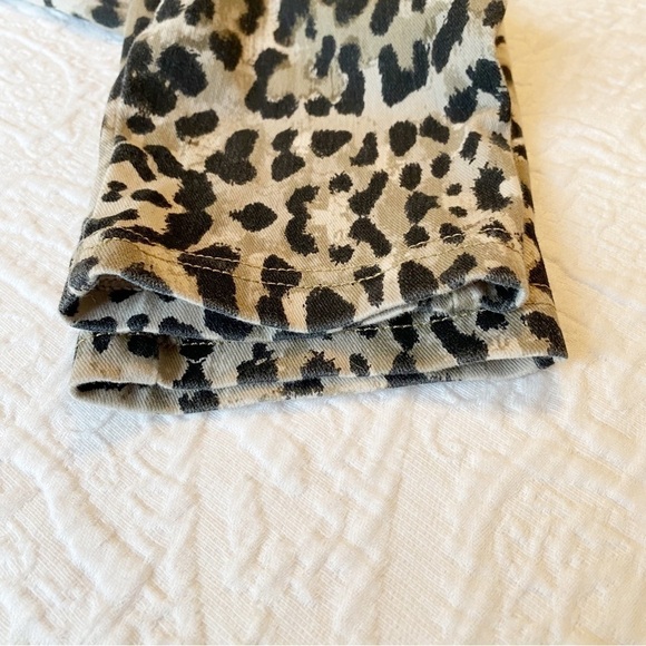 HUE Leopard Print Denim Stretch Leggings Jeggings - Large - Picture 10 of 12
